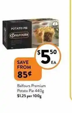 Foodworks Balfours premium potato pie offer