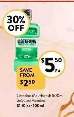 Foodworks Listerine mouthwash offer