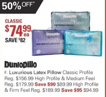 Harris Scarfe Dunlopillo Luxurious Latex Pillow offer