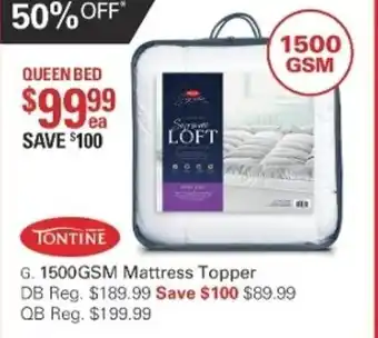 Harris Scarfe Tontine 1500 GSM Mattress Topper offer