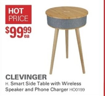 Harris Scarfe Clevinger Smart Side Table with Wireless Speaker and Phone Charger offer