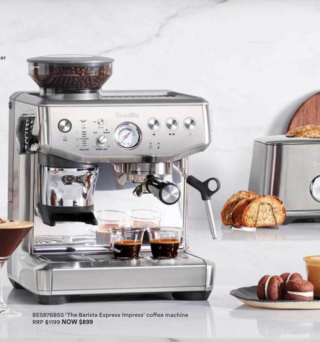 Breville 'the barista express impress' coffee machine rrp offer at