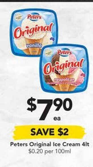 Drakes Peters original ice cream offer