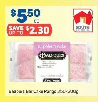 Foodland Balfours bar cake range offer
