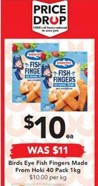 Drakes Birds eye fish fingers made from hoki offer