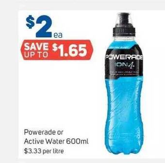 Foodland Powerade or active water offer