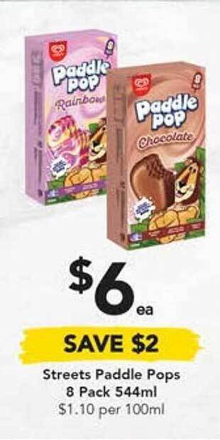Drakes Streets paddle pops offer