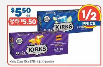 Foodland Kirks cans offer