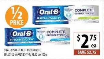 Supabarn Oral-b pro-health toothpaste offer