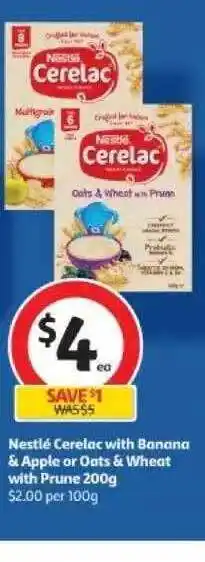 Coles Nestlé cerelac with banana & apple or oats & wheat with prune offer