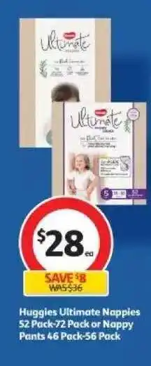 Coles Huggies ultimate nappies or nappy pants offer