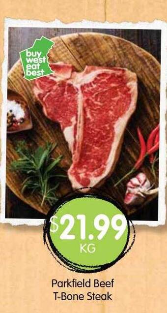 Spudshed Parkfield beef t-bone steak offer