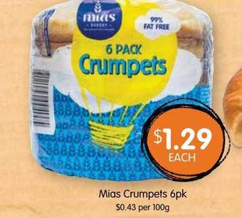 Spudshed Mias crumpets offer