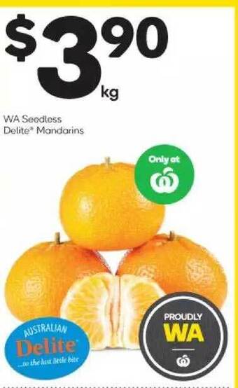 Woolworths Wa seedless delite mandarins offer