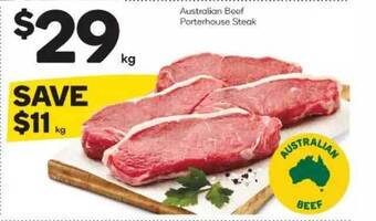 Woolworths Australian beef porterhouse steak offer