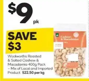 Woolworths Woolworths roasted & salted cashew & macadamia offer
