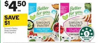 Woolworths Simson's pantry wrap varieties offer