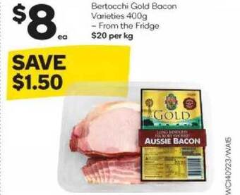 Woolworths Bertocchi gold bacon offer