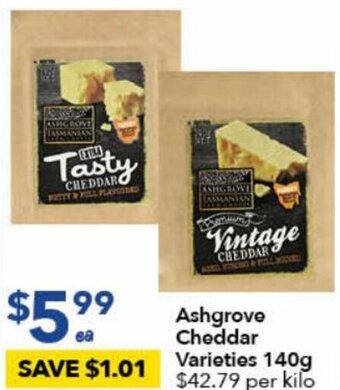 Ashgrove Cheddar 140g