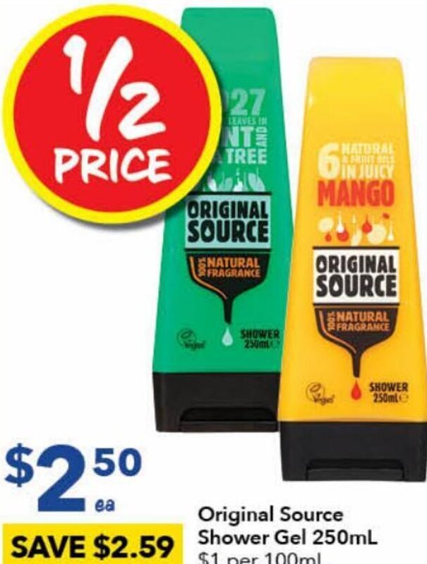 Original Source Shower Gel 250ml offer at Ritchies