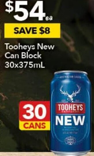 Ritchies Tooheys New Can Block 30x375ml offer