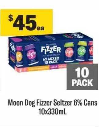 Liquorland Moon dog fizzer seltzer 6% cans 10 offer