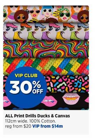 Spotlight All print drills ducks & canvas offer