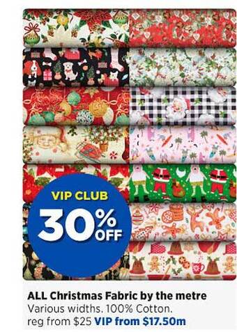 Spotlight All christmas fabric by the metre offer
