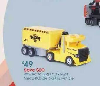 Target Paw patrol big truck pups mega rubbie big rig vehicle offer