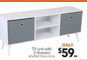 Cheap as Chips Tv unit with 2 drawers offer
