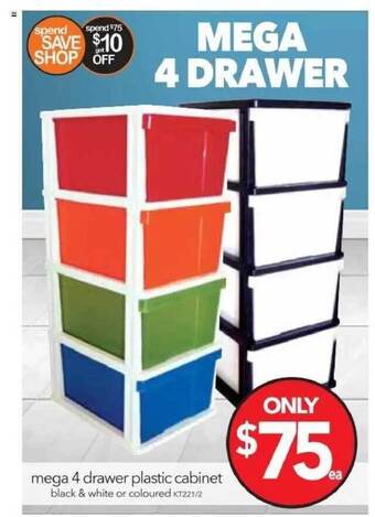 Cheap as Chips Mega 4 drawer plastic cabinet offer