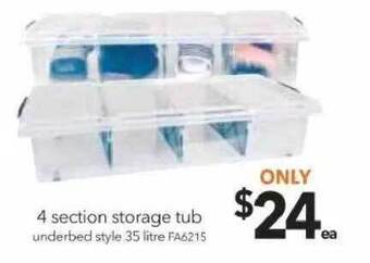Cheap as Chips 4 section storage tub offer
