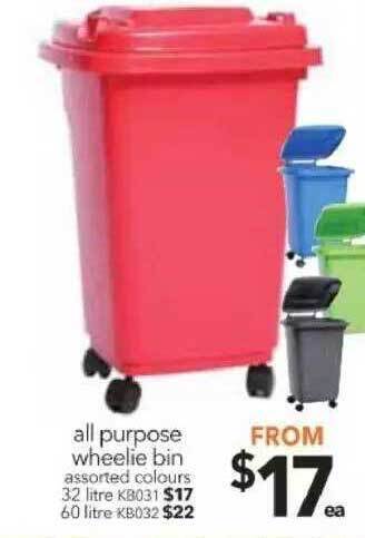 Cheap as Chips All purpose wheelie bin offer