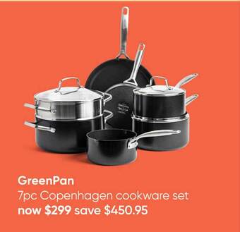 Myer Greenpan 7pc copenhagen cookware set offer