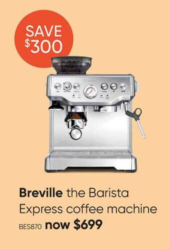 Myer Breville the barista express coffee machine offer
