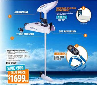 Anaconda Watersnake geo-spot gps 65lb bow mount electric motor offer