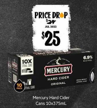 Mercury hard cider cans