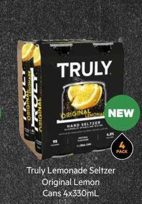 Truly lemonade seltzer original lemon cans