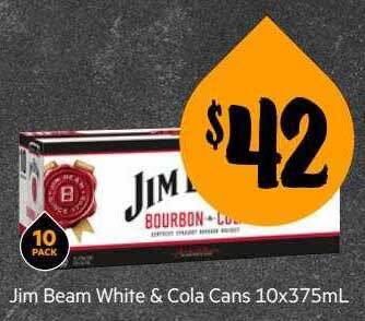 First Choice Liquor Jim beam white & cola cans offer