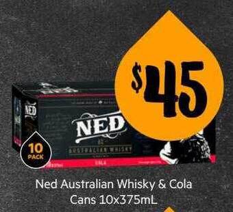 First Choice Liquor Ned australian whisky & cola cans offer