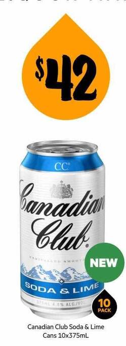 Canadian club soda & lime cans