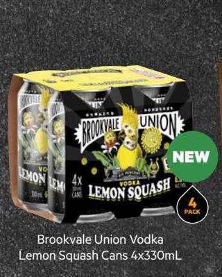 Brookvale union vodka lemon squash cans