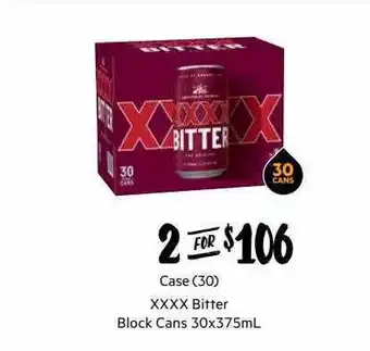 Xxxx bitter block cans