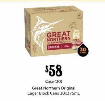 First Choice Liquor Great northern original lager block cans offer
