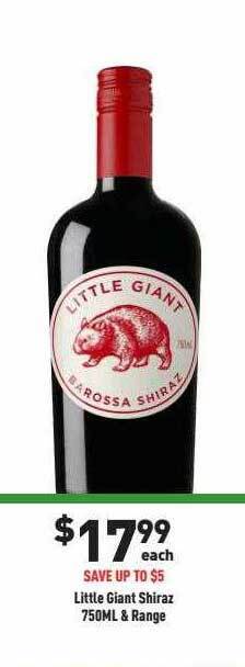 Liquor Legends Little giant shiraz & range offer