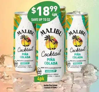 Liquor Legends Malibu pina colada cocktail offer