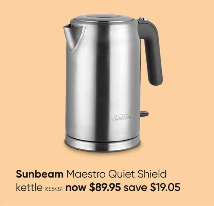 Sunbeam maestro quiet shield kettle offer at Myer