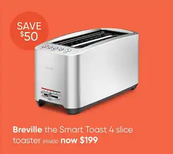 Myer Breville the smart toast 4 slice toaster offer