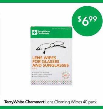 Terry White Terrywhite chemmart lens cleaning wipes 40 pack offer
