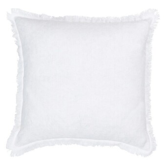 Pillow Talk Sahara linen white fringed large feather cushion by m.u.s.e. offer